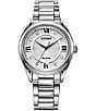 Color:Silver - Image 1 - Women's Arezzo Three Hand Stainless Steel Bracelet Watch