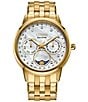 Color:Gold - Image 1 - Women's Calendrier Analog Gold Stainless Steel Bracelet Watch