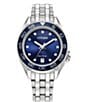 Color:Silver-Tone - Image 1 - Women's Carson Three Hand Stainless Steel Bracelet Watch