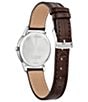 Color:Brown - Image 2 - Women's Classic Three Hand Brown Leather Strap Watch