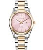 Color:Two Tone - Image 1 - Women's Eco-Drive Two Tone Stainless Steel Analog Watch