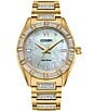 Color:Gold - Image 1 - Women's Silhouette Crystal Automatic Gold Stainless Steel Bracelet Watch