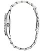 Color:Silver - Image 2 - Women's Silhouette Crystal Three Hand Stainless Steel Bracelet Watch