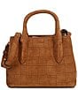 CITRINE Emerson Croco Embossed Suede Satchel Bag - Image 1