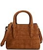 CITRINE Emerson Croco Embossed Suede Satchel Bag - Image 2