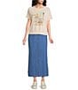 City Blues Pull-On Denim Mesh Maxi Skirt - Image 5