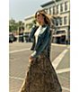 City Blues Denim Faux Suede Point Collar Long Sleeve Button Front Shacket - Image 6