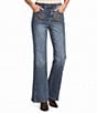 City Blues Denim Studded Seam Embroidered Front Wide Leg Jeans - Image 1