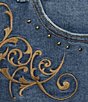 City Blues Denim Studded Seam Embroidered Front Wide Leg Jeans - Image 4