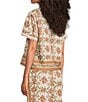 City Blues Floral Border Print Crew Neck Short Sleeve Top - Image 4