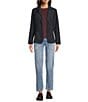 City Blues Notch Lapel Collar Long Sleeve Button Front Relaxed Blazer, Color:Midnight - Image 4