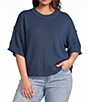 City Blues Plus Size Broome Crew Neck Short Sleeve Cropped Sweater - Image 5