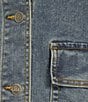 City Blues Plus Size Denim Suede Point Collar Long Sleeve Button Front Jacket - Image 4
