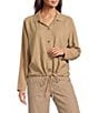 City Blues Woven Stripe Point Collar Long Sleeve Button Front Jacket - Image 1