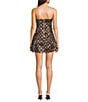 City Vibe Beaded Diamond-Pattern-Lace Strapless A-Line Dress - Image 4