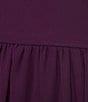 Color:Eggplant - Image 4 - Chiffon Rosette Scoop Neck Long Dress