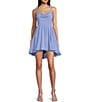 Color:Periwinkle - Image 1 - Cowl Neck Lace Back Fit-And-Flare Dress