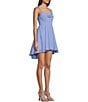 Color:Periwinkle - Image 3 - Cowl Neck Lace Back Fit-And-Flare Dress