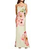 City Vibe Exploded Floral Print Drape Front A-Line Long Dress - Image 1
