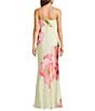 City Vibe Exploded Floral Print Drape Front A-Line Long Dress - Image 2