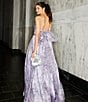 City Vibe Floral Print Square Neck Sleeveless Back Sash Tie Ballgown, Color:Lavender/Pink - Image 6