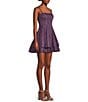 Color:Grape - Image 3 - Glitter Shine Lace Fit And Flare Dress