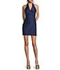 City Vibe Halter Neck Drape Side Buckle Waist Dress - Image 1