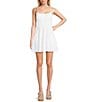City Vibe Lace Spaghetti Bow Strap Fit And Flare Dress, Color:White - Image 1