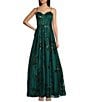 Color:Emerald - Image 1 - Mesh Sequin Spaghetti Strap Sweetheart Neck Ballgown Dress