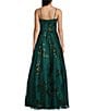 Color:Emerald - Image 2 - Mesh Sequin Spaghetti Strap Sweetheart Neck Ballgown Dress