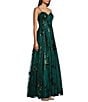 Color:Emerald - Image 3 - Mesh Sequin Spaghetti Strap Sweetheart Neck Ballgown Dress