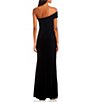Color:Black/Rose - Image 2 - One-Shoulder Side Slit Long Velvet Dress