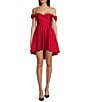 Color:Ruby - Image 1 - Off-The-Shoulder Corset Fit & Flare Dress