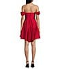 Color:Ruby - Image 2 - Off-The-Shoulder Corset Fit & Flare Dress