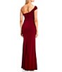 Color:Sherry/Rose - Image 3 - Off-The-Shoulder Cuff Slit Hem Long Dress