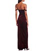 Color:Burgundy - Image 2 - Off-The-Shoulder Rhinestone Side Slit Long Dress