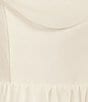 Color:Ivory - Image 4 - Off-The-Shoulder Draped Neck High-Low Fit & Flare Dress