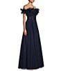 Color:Navy - Image 3 - Off-The-Shoulder Ruffle Illusion Corset Long Dress