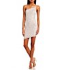 Color:Ivory Multi - Image 1 - One-Shoulder Rainbow Sequin-Embellished Asymmetric Hem Sheath Dress