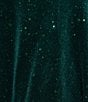 City Vibe Plus Glitter Velvet Front Cut-Out Fit-And-Flare Dress, Color:Hunter Green - Image 4
