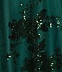 Color:Emerald - Image 4 - Plus Size Embellished Sequin Spaghetti Strap Sweetheart Neck Ball Gown