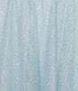 City Vibe Plus Size Off-The-Shoulder Ruched Bodice Long Dress, Color:Baby Blue/Sliver - Image 4