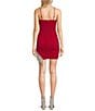 Color:Garnet - Image 2 - Ruched Rhinstone Fringe Side Slit Bodycon Dress