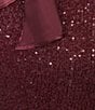 City Vibe Sequin Mesh Strapless Twist Front Bandeau Long Dress, Color:Wine - Image 4