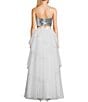 Color:Silver/Ivory - Image 2 - Sequin Spaghetti Strap Two-Piece Dress