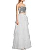 Color:Silver/Ivory - Image 3 - Sequin Spaghetti Strap Two-Piece Dress