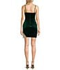 Color:Forest Green - Image 2 - Sleeveless Rhinestone-Fringe-Accented-Hem Velvet Dress