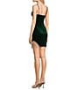 Color:Forest Green - Image 3 - Sleeveless Rhinestone-Fringe-Accented-Hem Velvet Dress