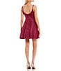 Color:Magenta - Image 2 - Sleeveless Peekaboo Front Glitter Knit Pleated Fit-And-Flare Dress