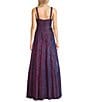 City Vibe Sleeveless Plunge V-Neck Ballgown Dress, Color:Grape - Image 2